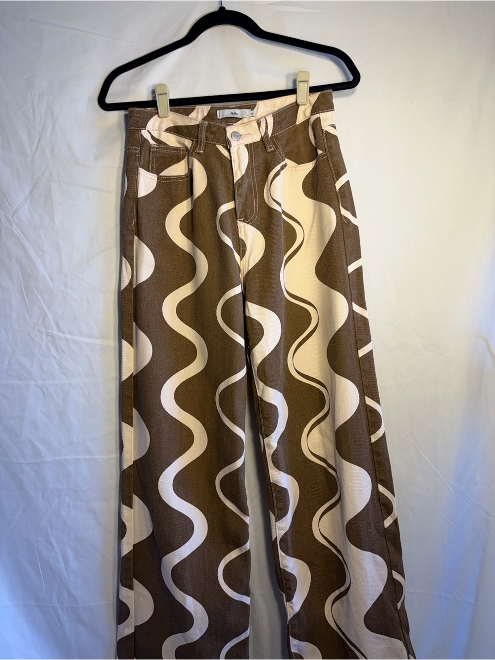 Adika Brown & Cream Patterned Denim Trousers